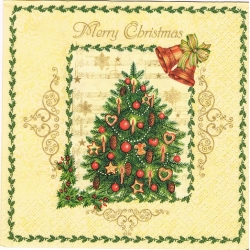 Serwetka -388-   choinka , ptaszki
